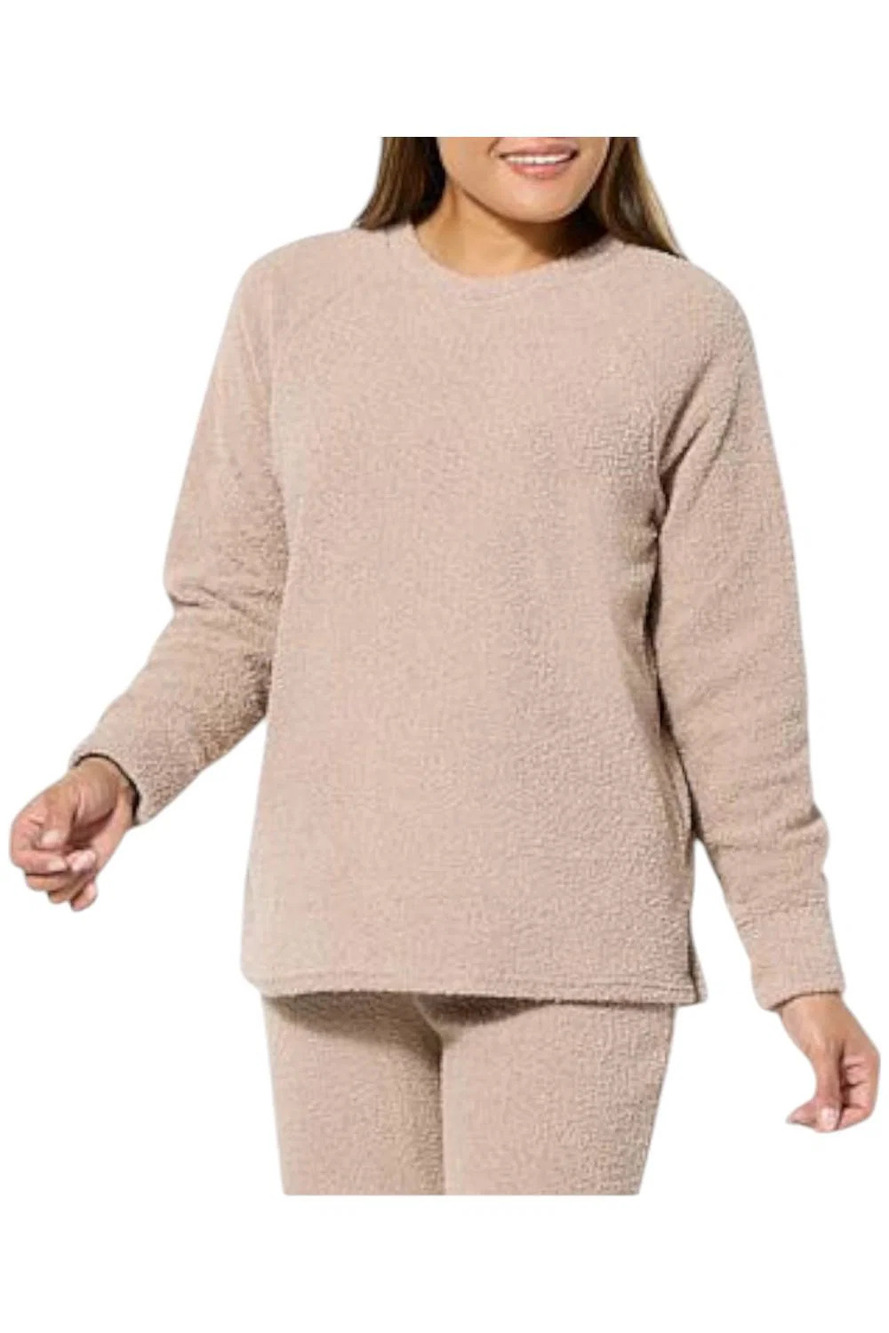 Comfort Code Women's Marshmallow Knit Crew Neck Top Smoky Taupe - Regular